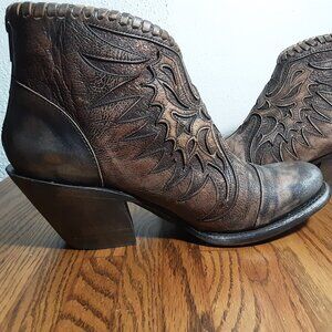Corral Leather Booties Glitter/Eagle Pattern